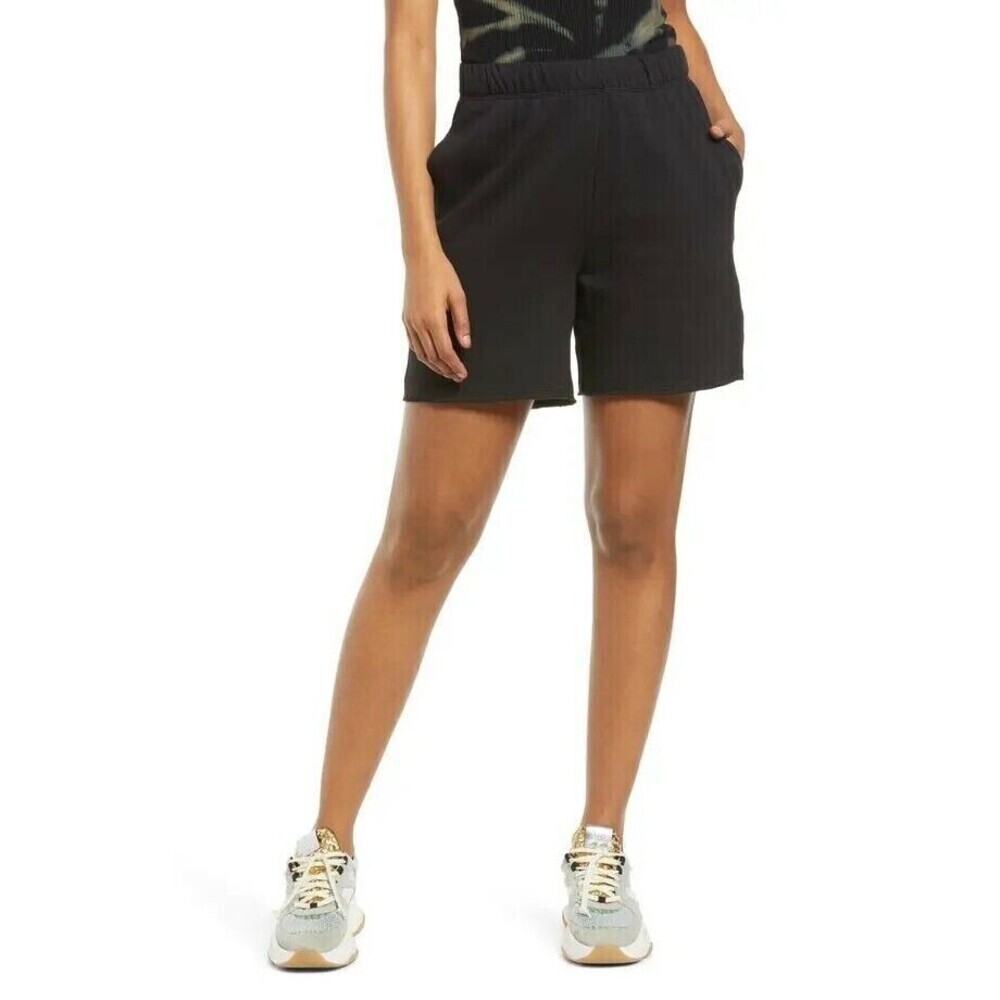 AFRM Women's Zamia French Terry Lounge Shorts In Black Size S
